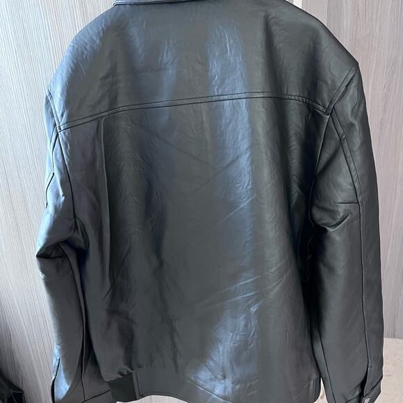 NWT F - COLLECTION black faux leather men's jacket ITALY XL / US L - Picture 12 of 12